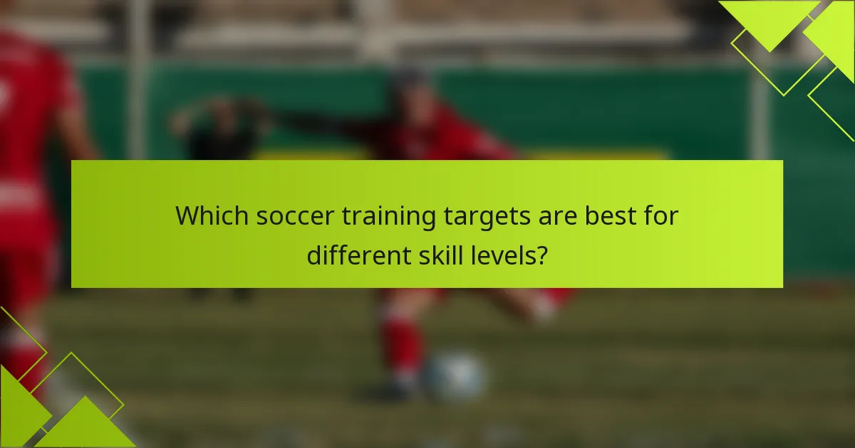 Which soccer training targets are best for different skill levels?